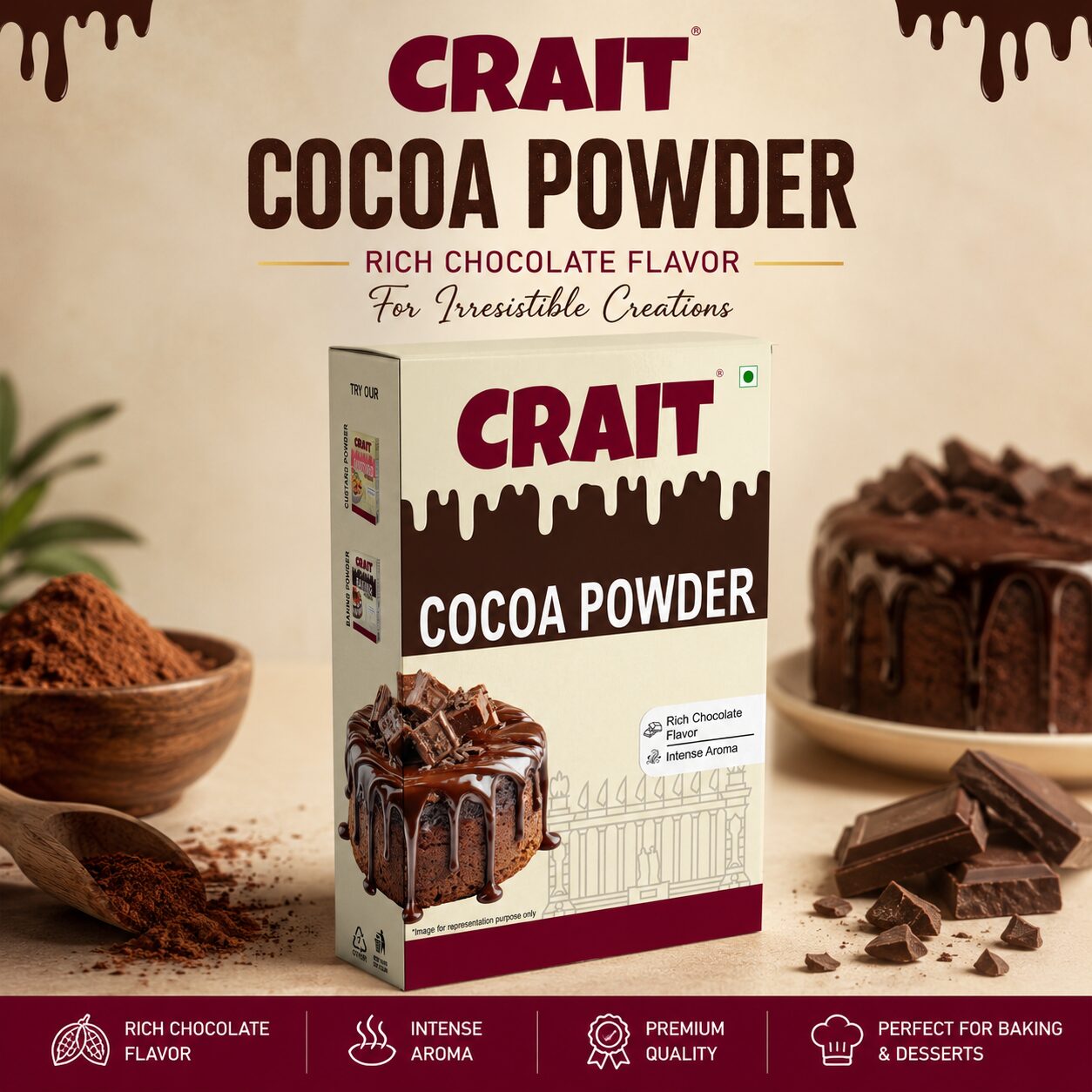 Crait Cocoa Powder | Rich Chocolate Flavor for Baking, Desserts, Shakes & Hot Chocolate Recipes - Image 7