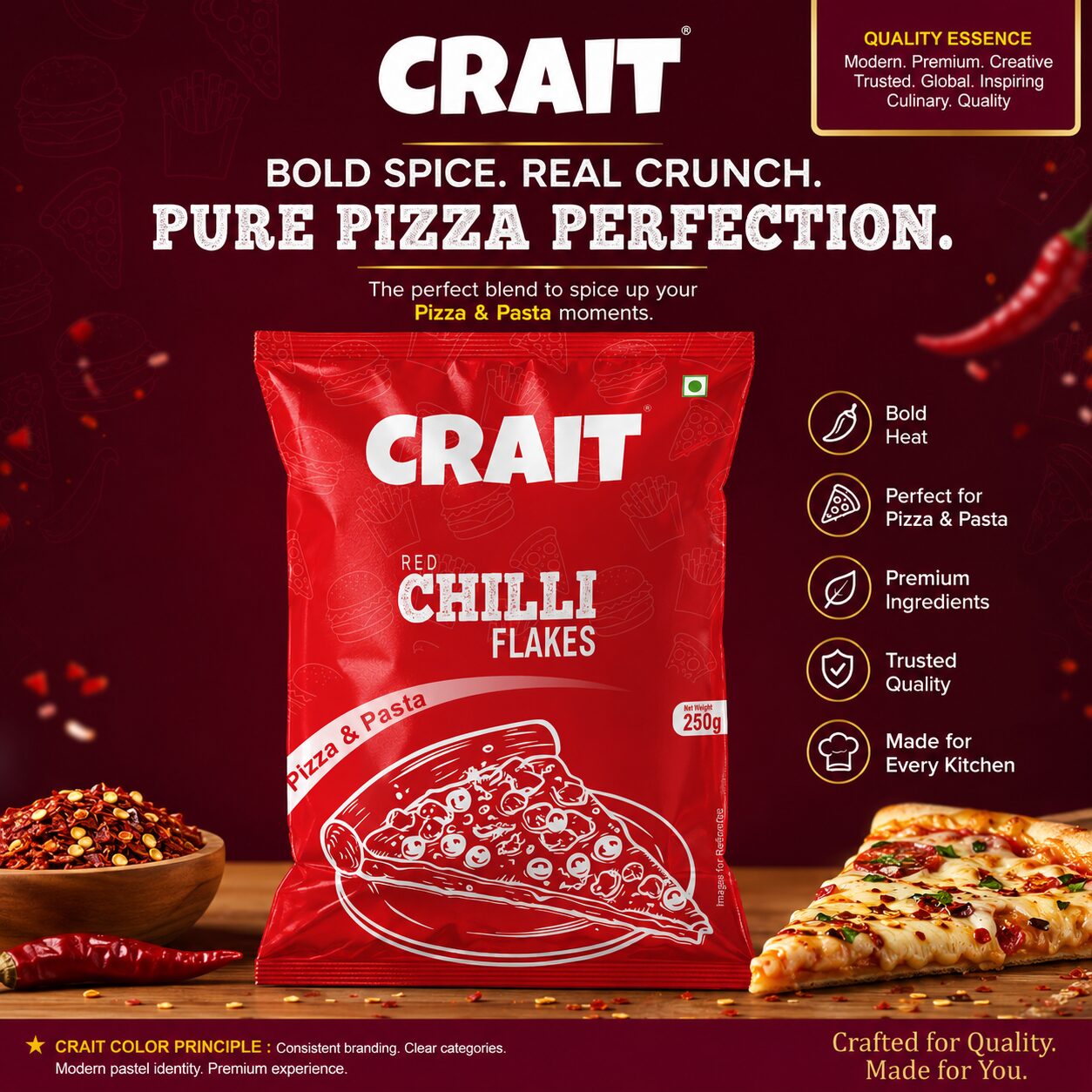 Crait Chilli Flakes | Hot & Spicy Pizza Seasoning for Pasta, Garlic Bread, Snacks & Fast Food - Image 3