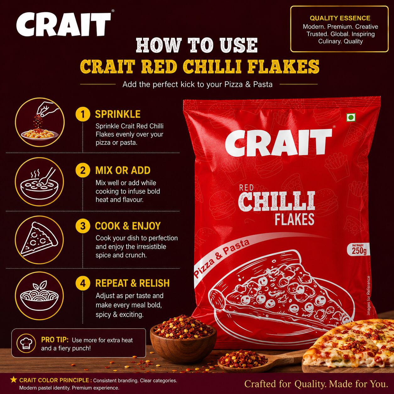 Crait Chilli Flakes | Hot & Spicy Pizza Seasoning for Pasta, Garlic Bread, Snacks & Fast Food - Image 5