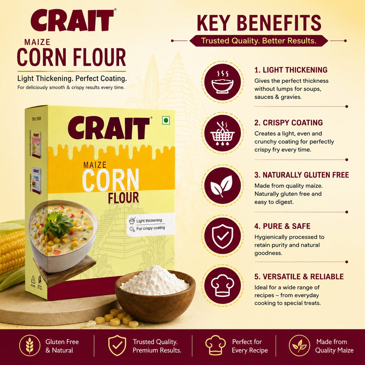 Crait Corn Flour | Premium Quality Thickening & Cooking Ingredient for Soups, Sauces & Snacks - Image 6