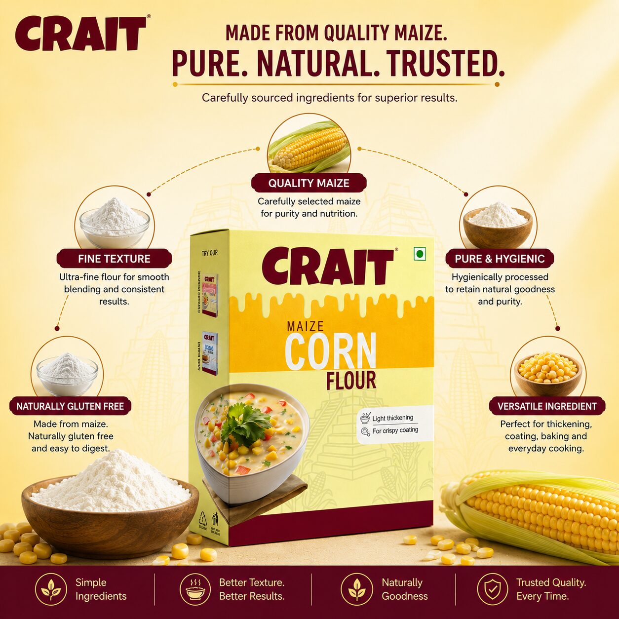 Crait Corn Flour | Premium Quality Thickening & Cooking Ingredient for Soups, Sauces & Snacks - Image 3