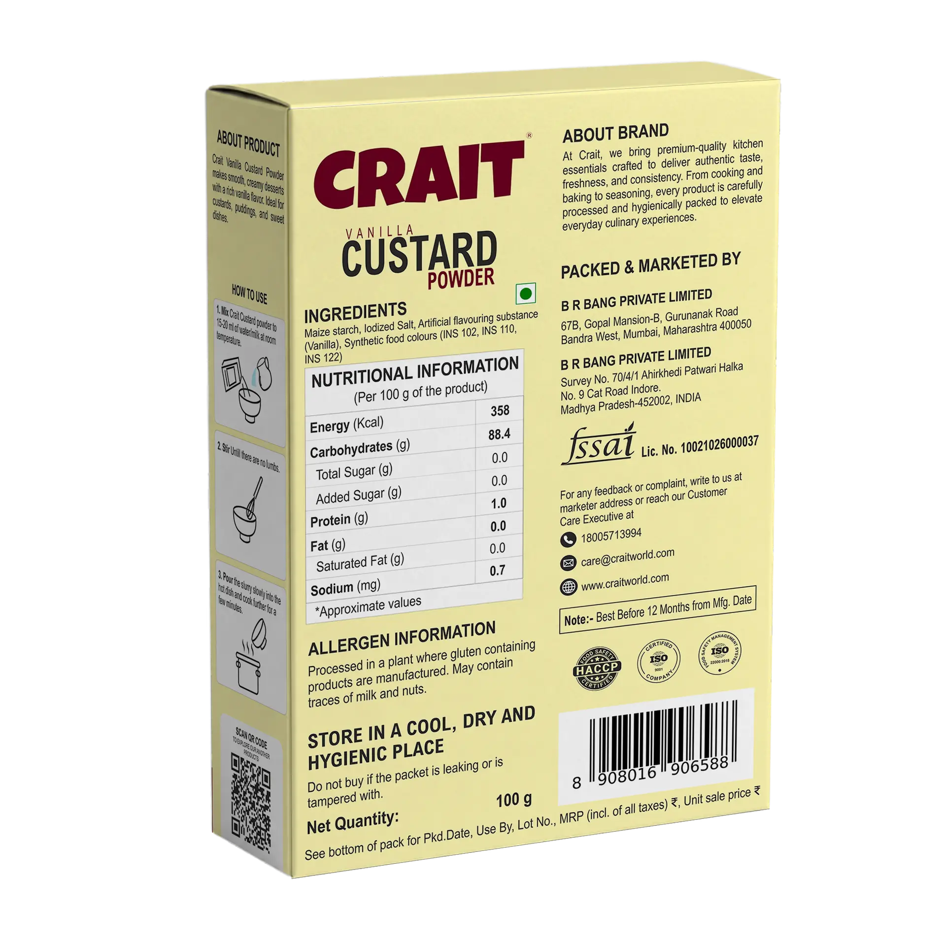 Custard powder back