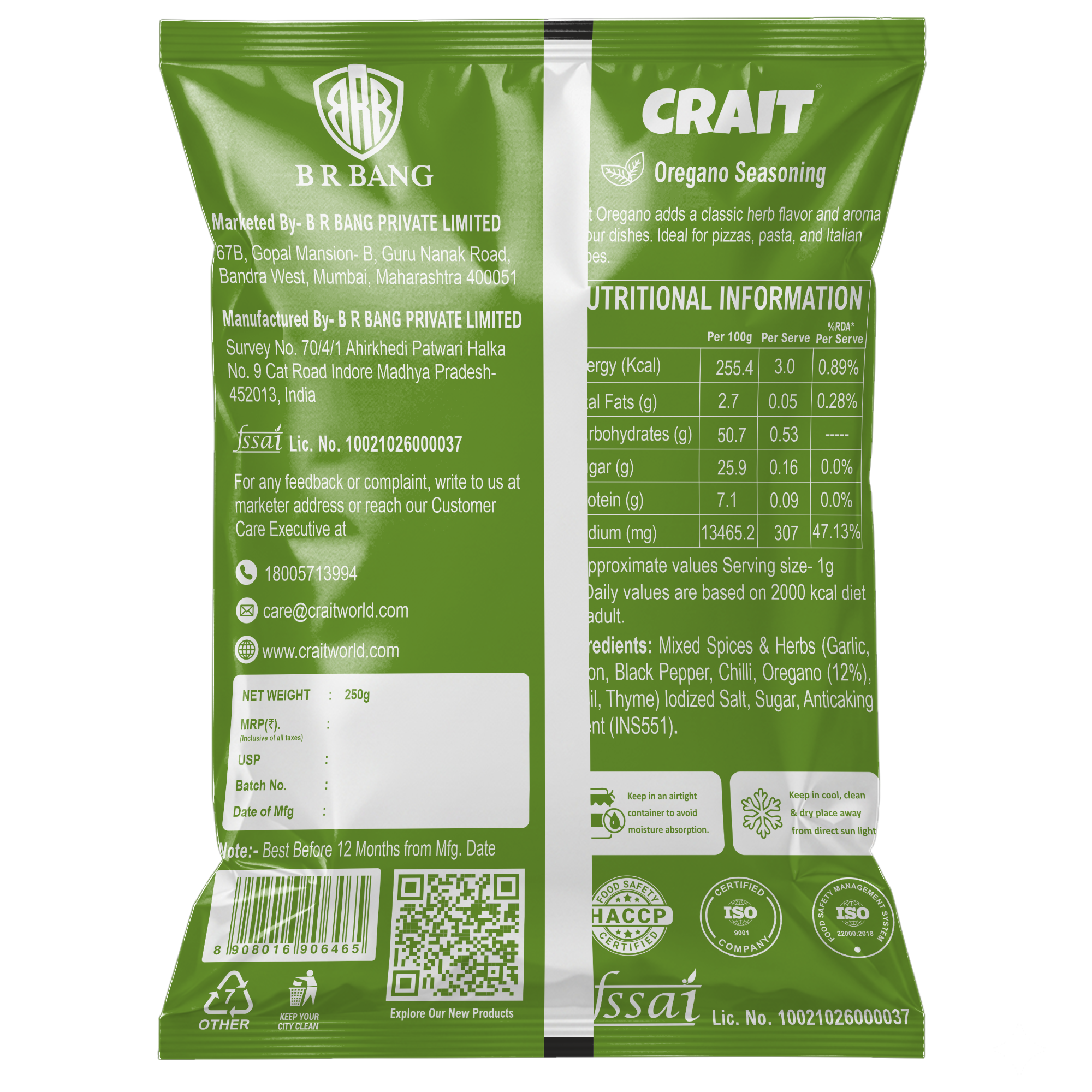 Crait Oregano Seasoning | Aromatic Pizza & Pasta Herb for Italian Dishes, Garlic Bread & Snacks - Image 2