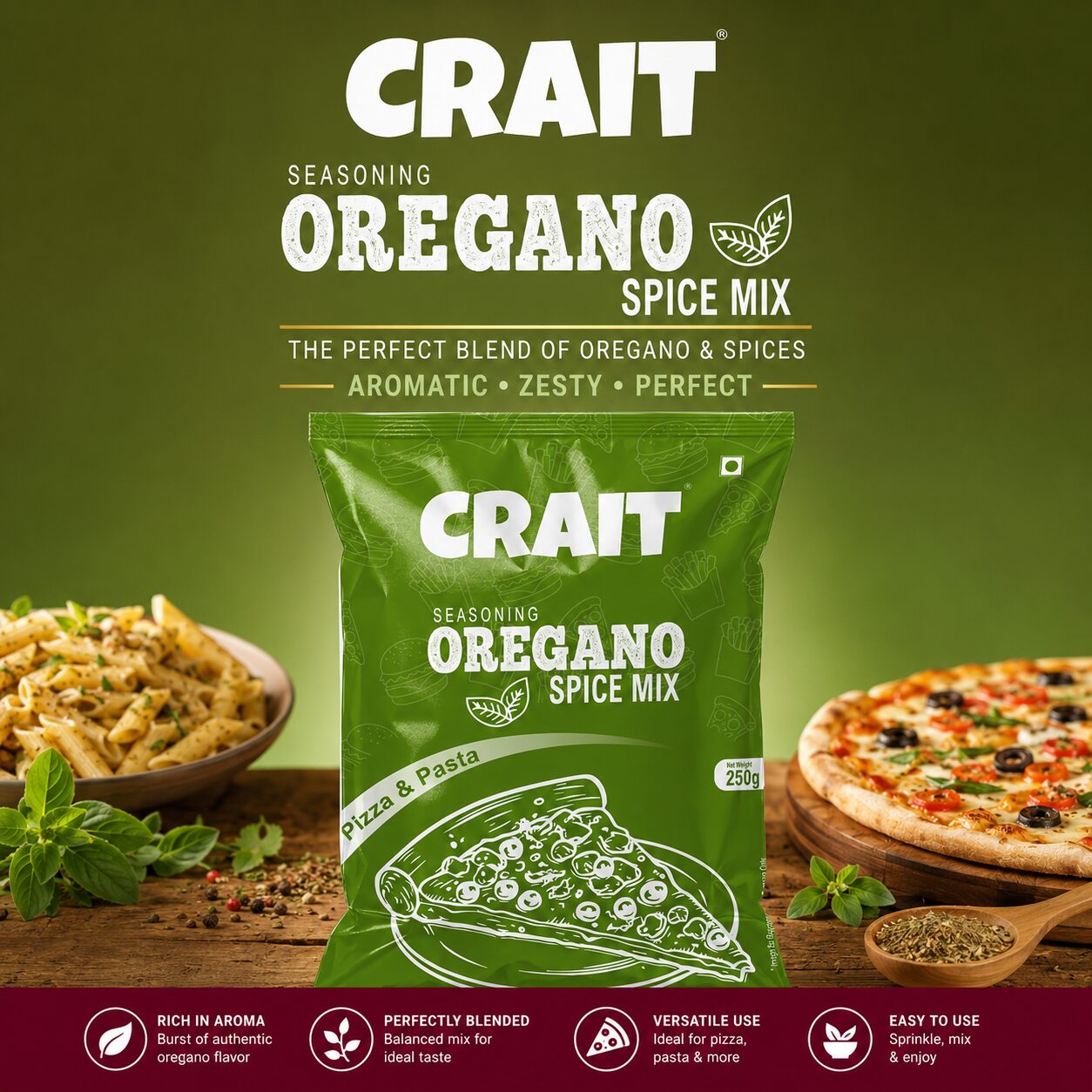 Crait Oregano Seasoning | Aromatic Pizza & Pasta Herb for Italian Dishes, Garlic Bread & Snacks - Image 9