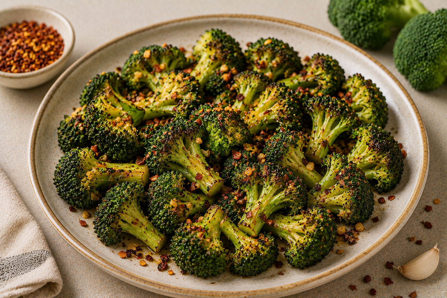 Roasted Broccoli with Chilli Flakes