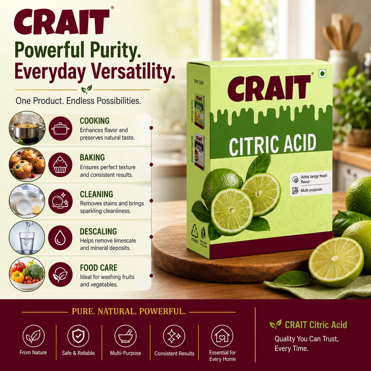 Crait Citric Acid | Food Grade Citric Acid for Baking, Beverages, Preserves & Cooking Applications - Image 8