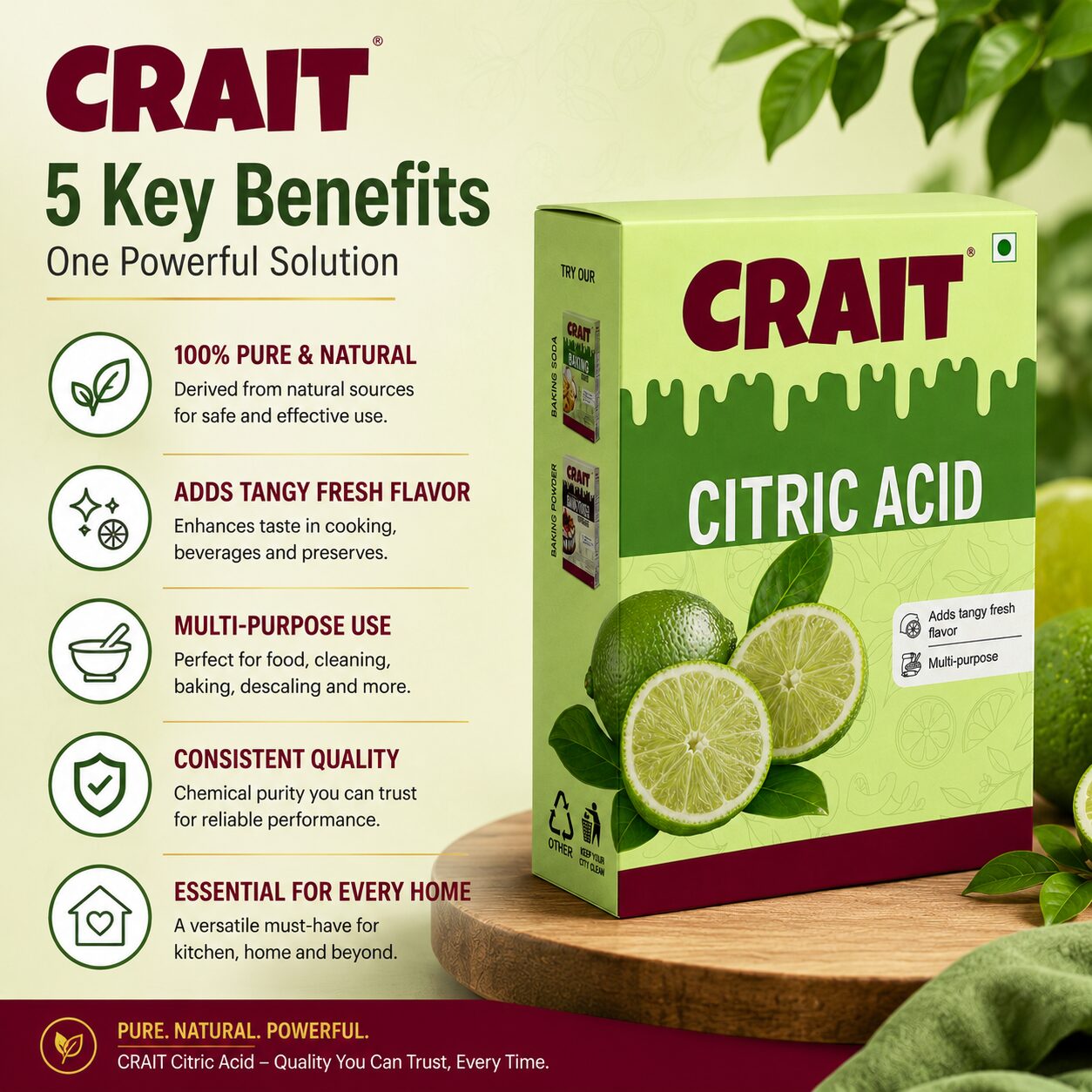 Crait Citric Acid | Food Grade Citric Acid for Baking, Beverages, Preserves & Cooking Applications - Image 9