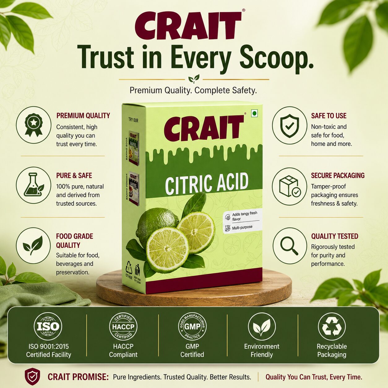 Crait Citric Acid | Food Grade Citric Acid for Baking, Beverages, Preserves & Cooking Applications - Image 4
