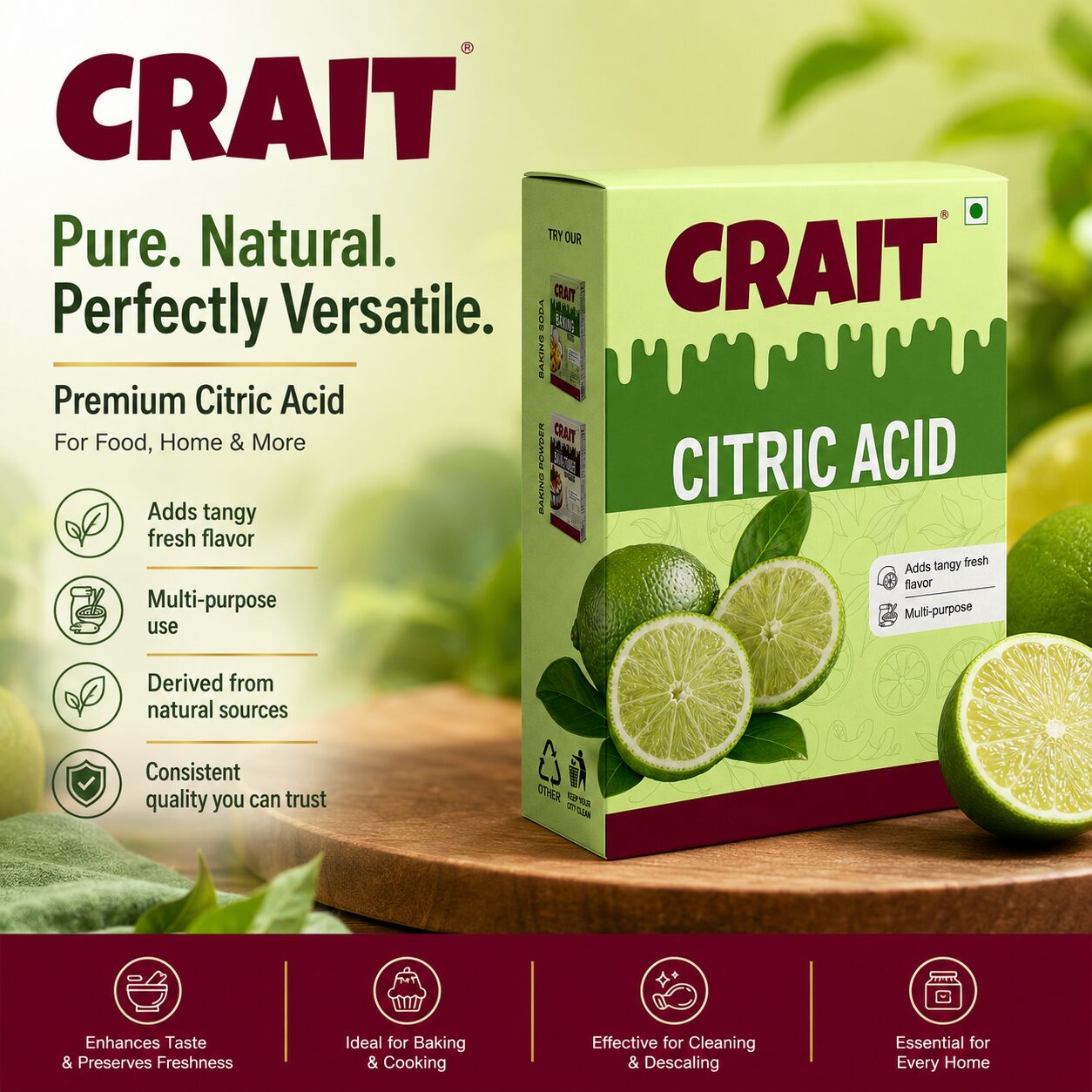 Crait Citric Acid | Food Grade Citric Acid for Baking, Beverages, Preserves & Cooking Applications - Image 6