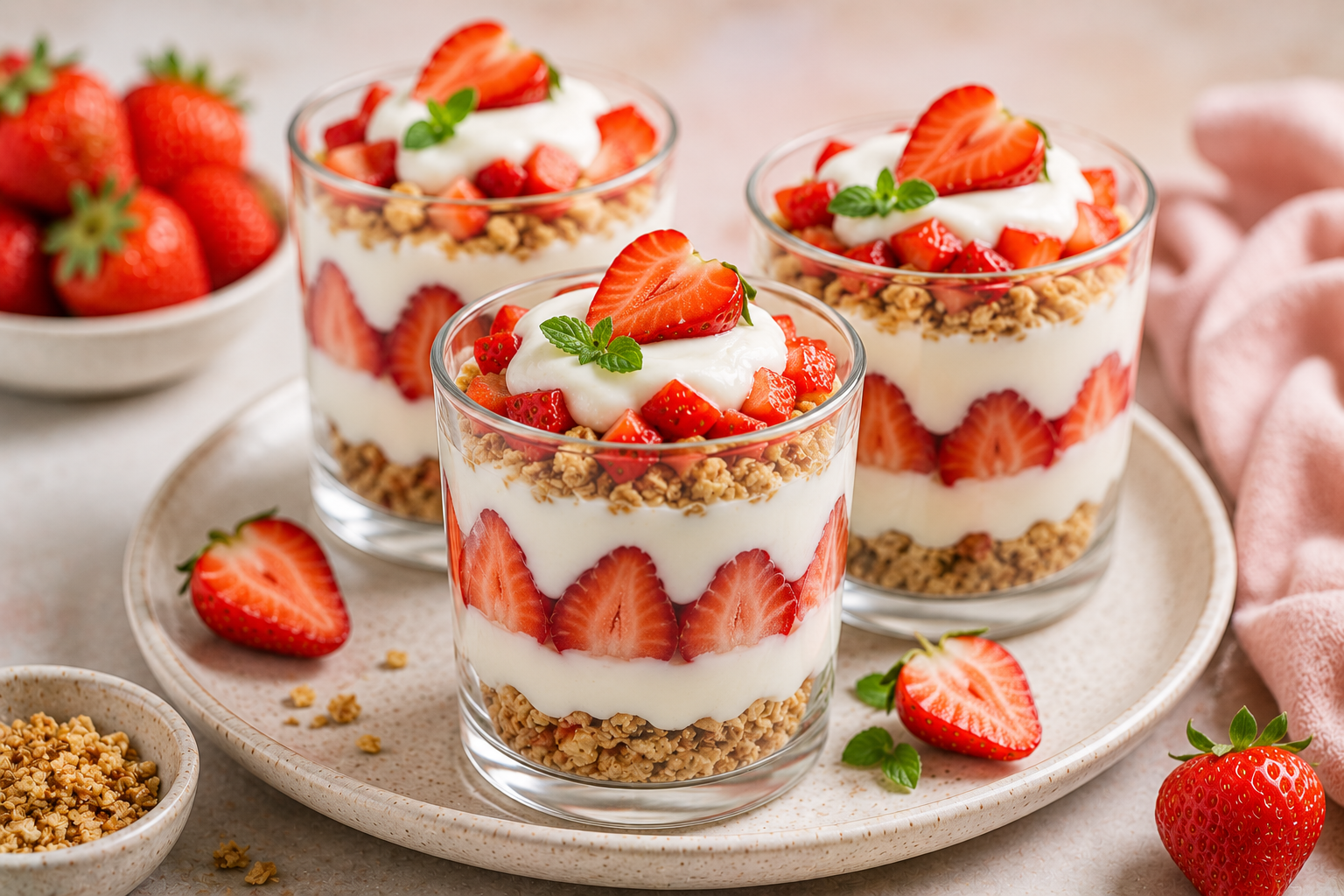 Strawberry Yogurt Parfait Cups Recipe