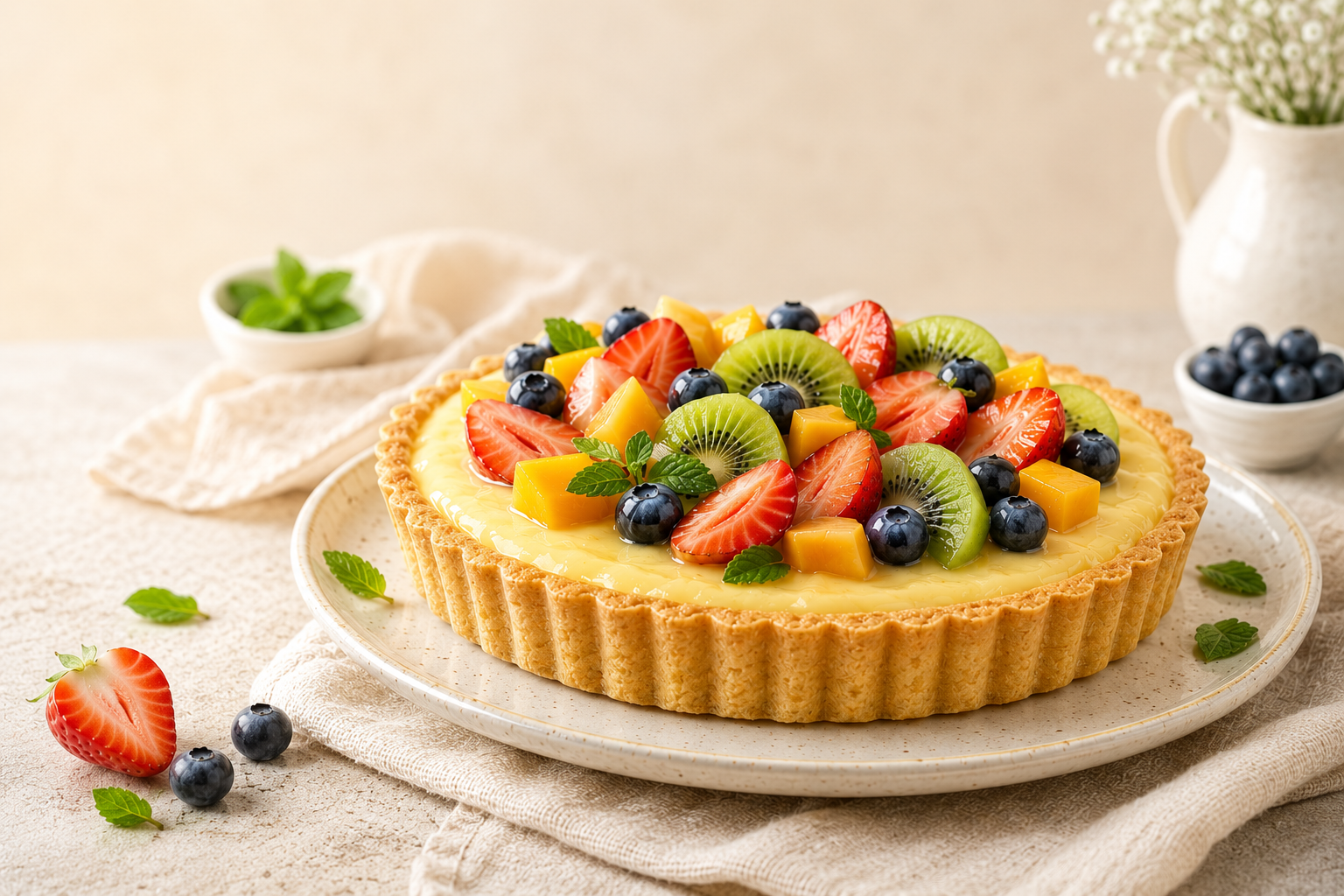 Vanilla Custard Tart (Eggless)
