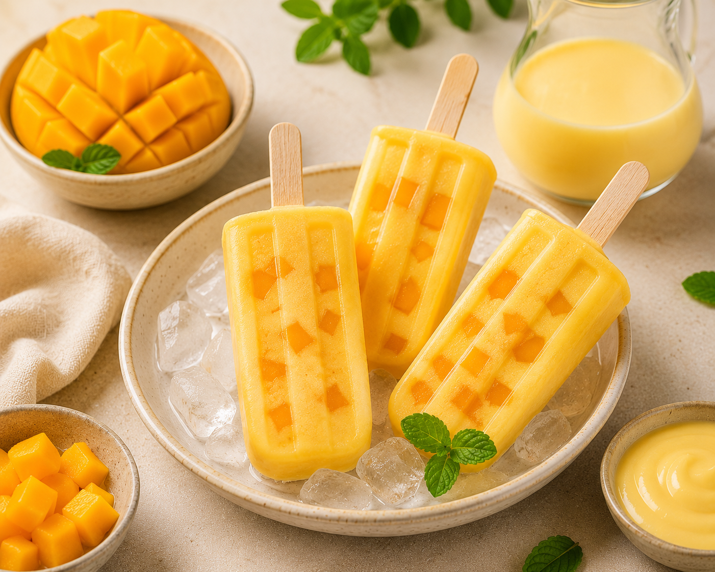 Mango Custard Popsicles